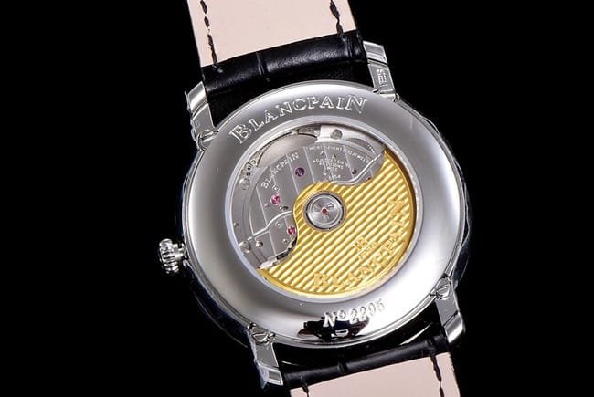 OM FactoryBlancpaintop-tier replica watch new V3 upgraded villeret classic 6654 men's gray plate black belt watch movement picture