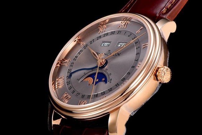 OM FactoryBlancpaintop-tier replica watch new V3 upgraded men's gray plate brown belt mechanical watch detail shots