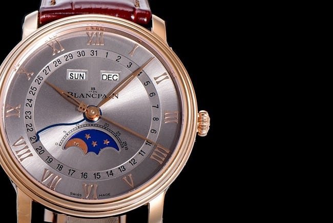 OM FactoryBlancpaintop-tier replica watch new V3 upgraded men's gray plate brown belt mechanical watch detail shots