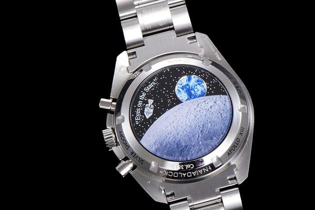 Top replica watch Omega men's white dial steel strap Snoopy series automatic mechanical watch case back photo