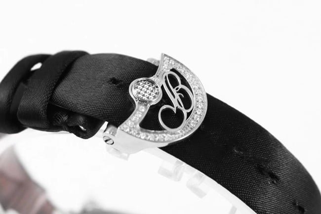 ZF Factory Breguet top-tier replica watch women's white dial black belt Naples Queen leather strap watch clasp picture