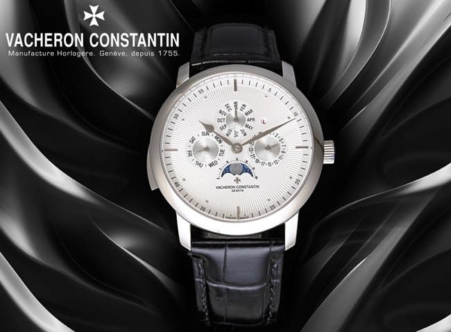 Vacheron Constantintop-tier replica watch men's white dial black belt Loft Craftsman series leather strap watch front view