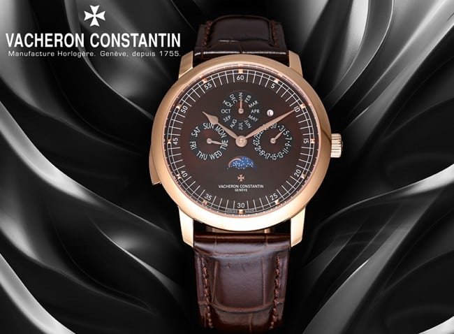 top-tier replica watch Vacheron Constantin men's brown plate brown belt Loft Craftsman series leather strap watch front view