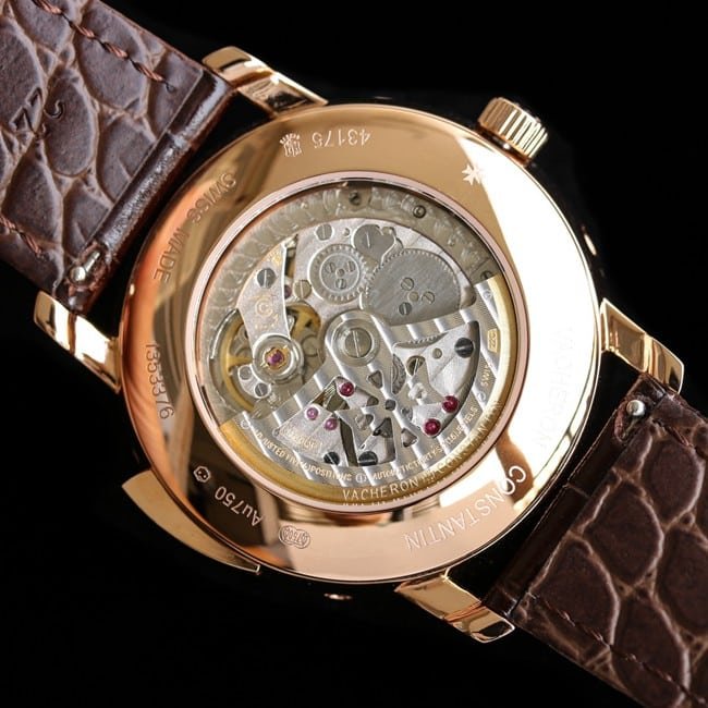 top-tier replica watch Vacheron Constantin men's brown plate brown belt loft craftsman series leather strap watch movement picture