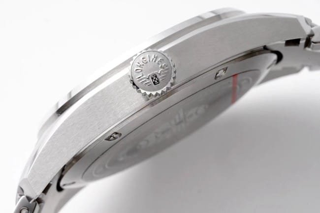 ZF FactoryLonginestop-tier replica watch fully automatic movement men's blue dialsteel bracelet pioneer series watch side view