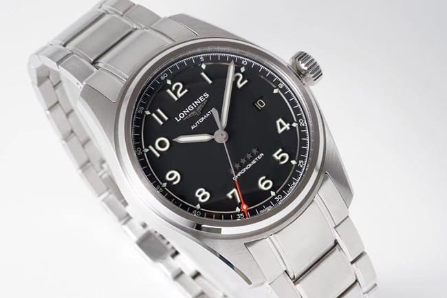 ZF FactoryLonginestop-tier replica watch fully automatic movement men's blue dialsteel bracelet pioneer series watch front view
