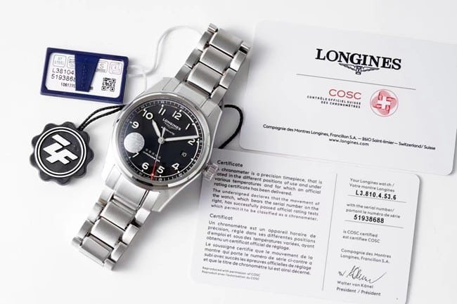 ZF FactoryLonginestop-tier replica watch fully automatic movement men's blue dialsteel bracelet pioneer series watch front view