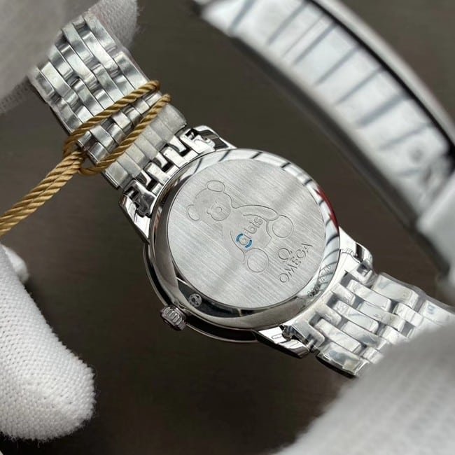 Omegatop-tier replica watch Diefei series women's white dialsteel braceletautomatic movement watch back cover picture