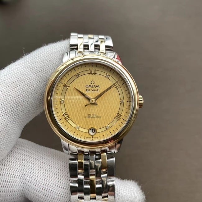 Omega De Ville feminino top 1:1 réplica de relógio de aço banhado a ouro modelo 424.20.33.20.58.003 — detailed review and buying guide | Watch Replica Expert