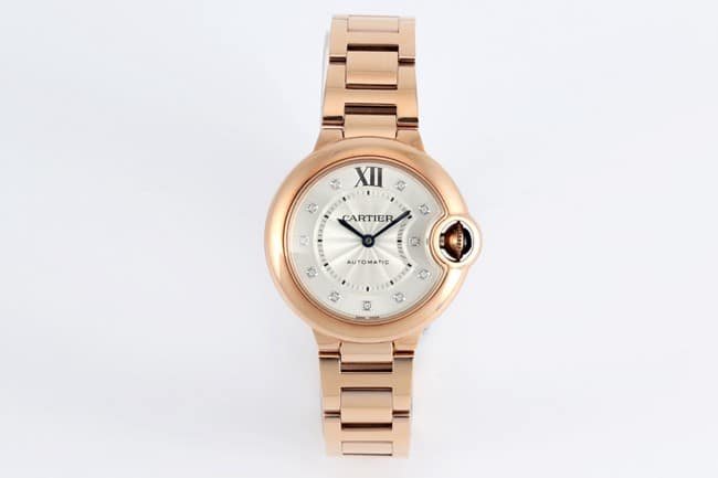 V6-Fabrik Cartier Cartier WJBB0062 Damen-Replikuhren mit blauem Ballon im Maßstab 1:1, 33 mm silbergraues Zifferblatt, Saphirglas, roségoldenes Stahlarmband, Modelle WJBB0062 — luxury replica watch guide | Watch Replica Expert