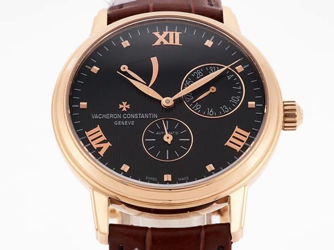 APEX factory top-tier replica watch Vacheron Constantin series automatic movement black dial red strap men's watch front view