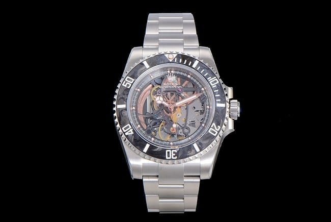 Rolextop-tier replica watch automatic movement men's gray plate steel bracelet Submariner series watch front view