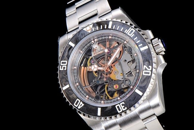Rolextop-tier replica watch automatic movement men's gray plate steel bracelet Submariner series watch front view