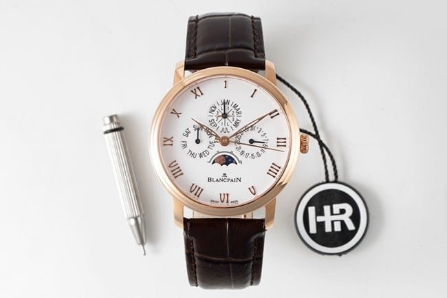 Blancpain 6656-3642 HR Factory Masculino Oco Willow Leaf Ponteiro Ouro Vermelho Calendário Perpétuo Super Clone Relógio Clássico — luxury replica watch guide | Watch Replica Expert