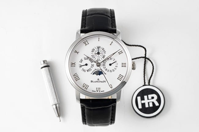 HR Factory Blancpain Villeret Classic White Panda Dial Pulseira de calendário perpétuo Super A Watch 6656-1127-55B — luxury replica watch guide | Watch Replica Expert