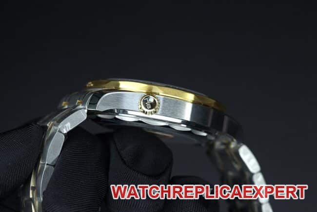 VS FactoryOmegatop-tier replica watch Seamaster series 300 gold steel bracelet ceramic bezel8800movement fully automatic movement watch side view