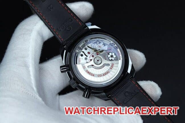 top-tier replica watch OmegaOM Speedmaster Dark Side of the Moon ceramic material 9300chronographmovement men's black dial nylon strap cool watch movement picture