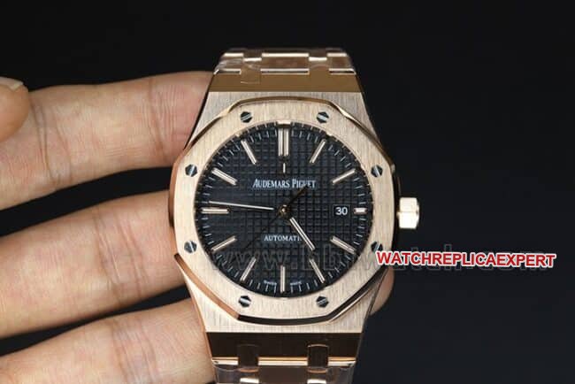 Audemars Piguet Royal Oak 41mm 18k ouro rosa preto Grande Tapisse réplica modelo 15400OR.OO.1220OR.01 — detailed review and buying guide | Watch Replica Expert