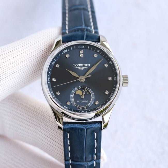 Longines Damenuhrmachertradition Top 1:1 hochwertige Uhr Blue Plate Moon Phase Blue Belt Modell L2.409.4.97.0 — luxury replica watch guide | Watch Replica Expert