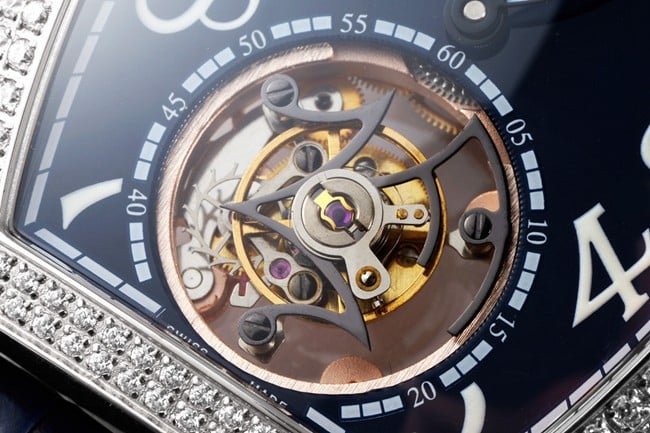 top-tier replica Frank Muller super clone watch men's blue dial blue belt tourbillon manual winding mechanical leather strapmovement picture