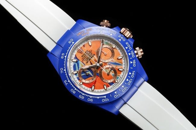 TW factory top-tier replicaRolexhigh-quality replica fully automatic movementDaytona series men's gold plate rubber strap watch front view
