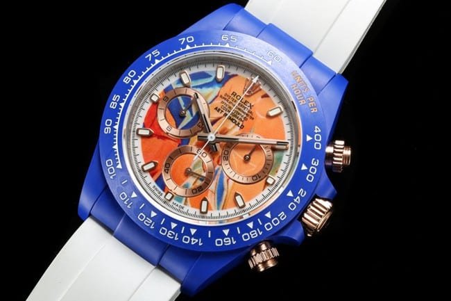 TW factory top-tier replicaRolexhigh-quality replica fully automatic movementDaytona series men's gold plate rubber strap watch front view
