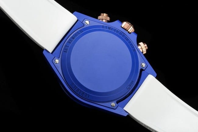 TW factory top-tier replicaRolexhigh-quality replica fully automatic movementDaytona series men's gold disc rubber strap watch back cover picture