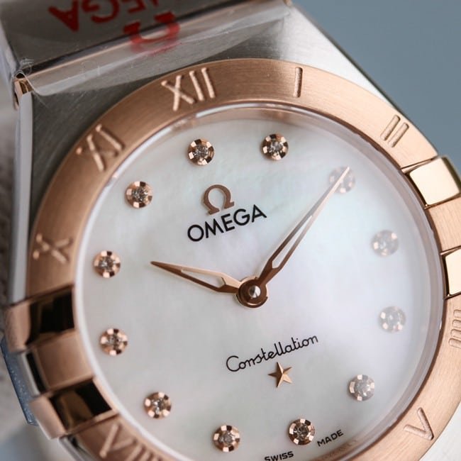 TW factory top-tier replicaOmega watch constellation series quartz women's white dialsteel bracelet watch detail shots