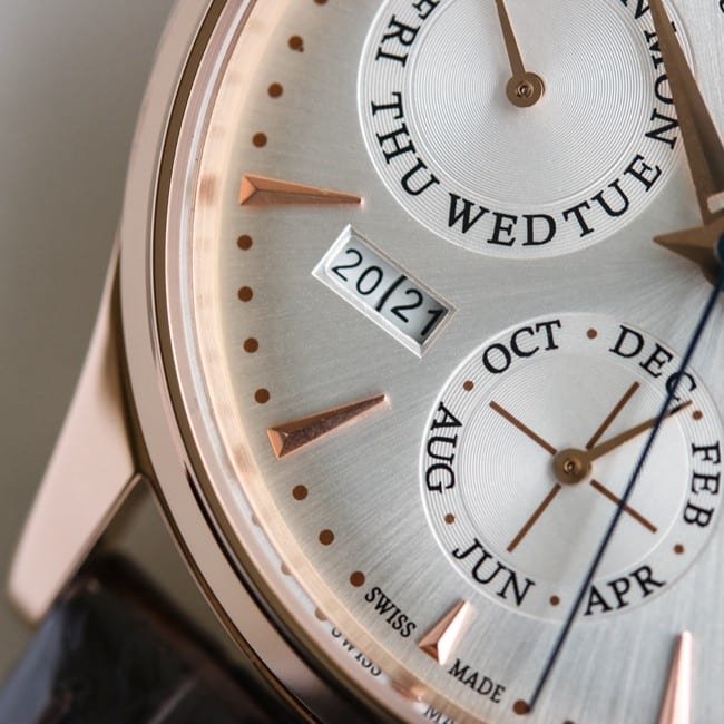 TW factory Jaeger-LeCoultremoon phase watch three major complex function master series fully automatic movement men's white dial brown belt watch top-tier replicaleather strapdetail shots