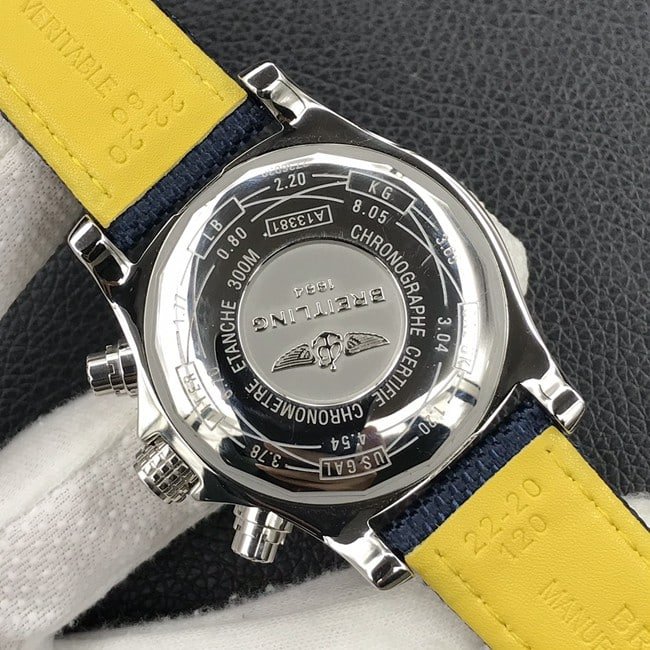 top-tier replicaBreitlinghigh-quality replica men's blue dial nylon strap Avengers chronograph fully automatic movement watch movement picture