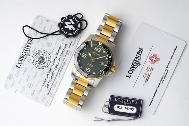 ZF Factorytop-tier replica Concas Longinessuper cloneblack dial gold band men's fully automatic movement watch front view
