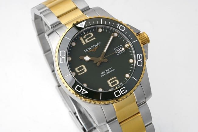 ZF Factorytop-tier replica Concas Longinessuper cloneblack dial gold band men's fully automatic movement watch front view