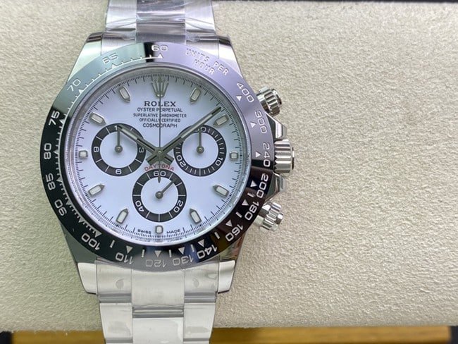 top-tierRolexDaytonaPanda Daytonastainless steelreplica watch front view