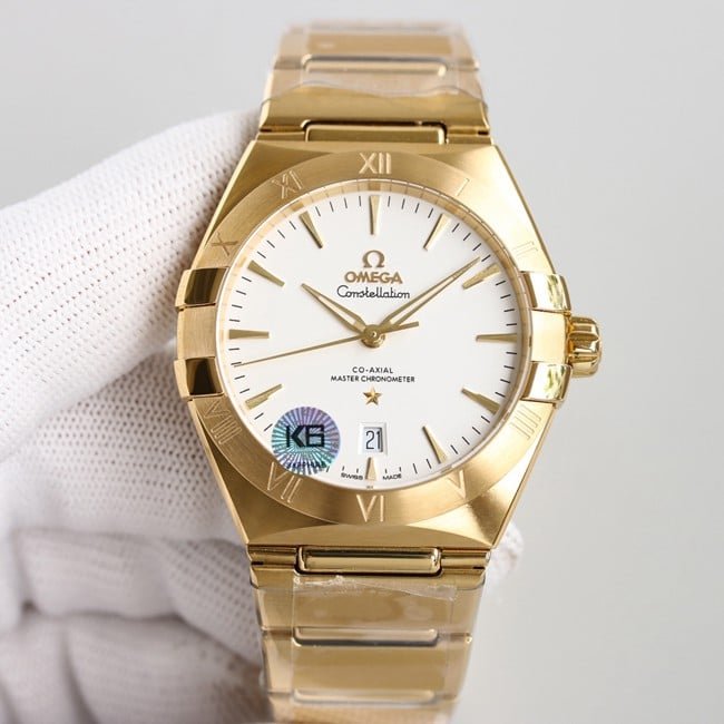 Relógio masculino Omega Constellation Super A: charme atemporal com mostrador com padrão solar, ouro 18K e aço 131.50.39.20.02.002 — luxury replica watch guide | Watch Replica Expert