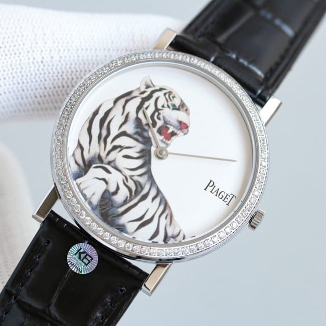 TW factory top-tier replica Piaget 2022 Year of the Tiger special edition silver steel case watch front view