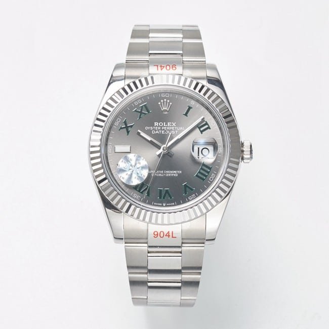 WF Factory Rolex 41 mm Logotype Super Replica Montre pour homme Bracelet en acier gris foncé Cadran vert Modèles 126334-0021 — luxury replica watch guide | Watch Replica Expert