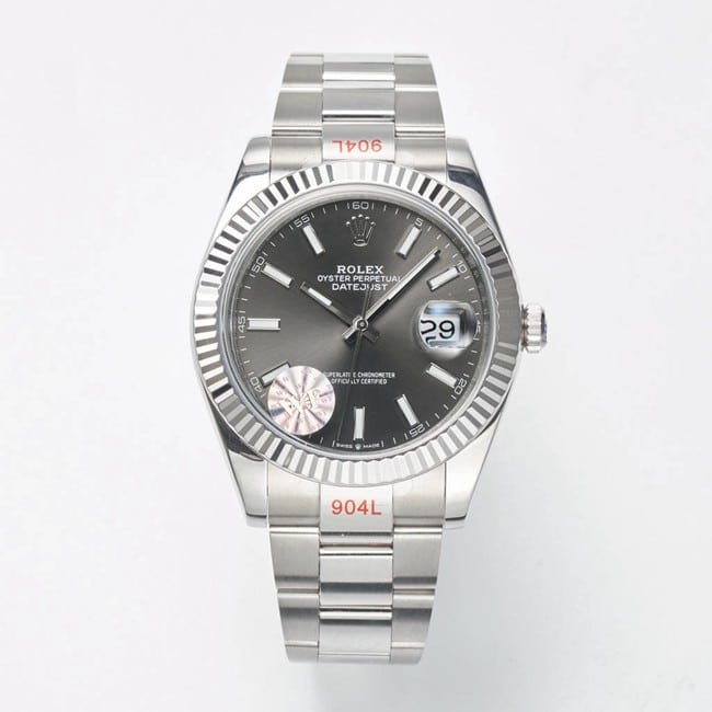Rolex Logotype 41 mm Cadran gris Super Clone WF Factory Réplique 1:1 Bracelet Oyster en acier m126334-0013 — luxury replica watch guide | Watch Replica Expert