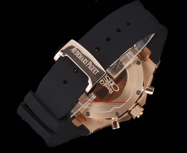 Top-Quality Audemars Piguet Replica Watch: Audemars Piguet Royal Oak Rose Gold Case Women's Multifunction Chronograph Mechanical Watch—Clasp Image