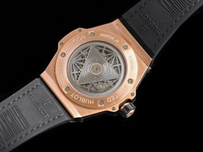 top-tier replica table Hublot series tattoo OEM1:1 mold rose goldblack dial ring diamond men's mechanical watch movement picture