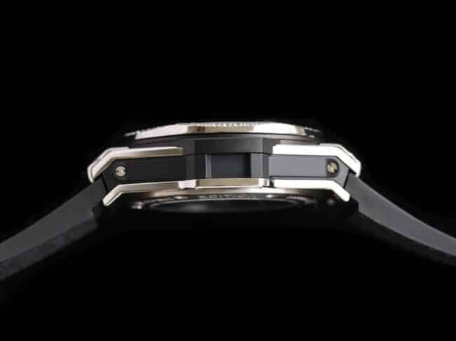 Top-tier replica watch Hublot series tattoo OEM1:1 open mold white steel black dial ring diamond men's mechanical watch surface measurement
