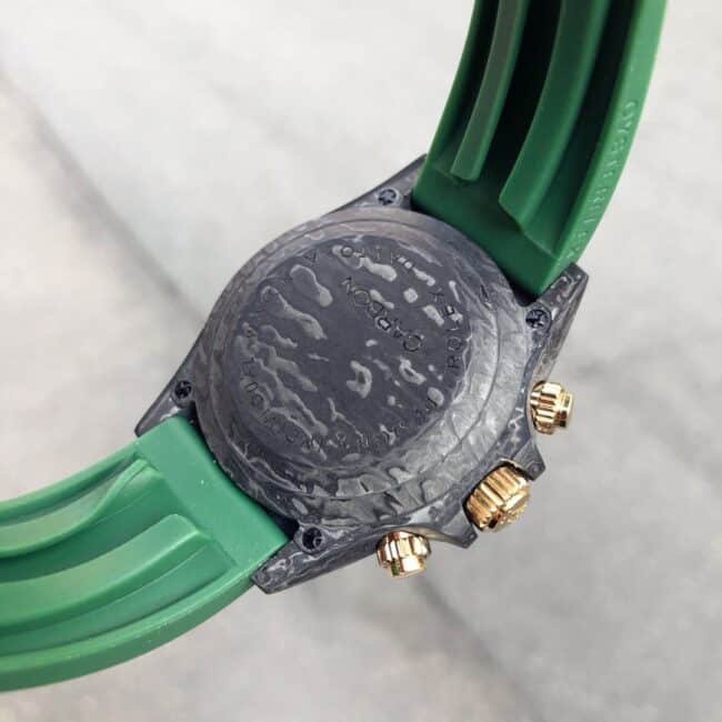TW factory top-tier replica watch RolexROLEX universe chronographDaytona series carbon fiber black dial green bottom men's mechanical watch movement picture