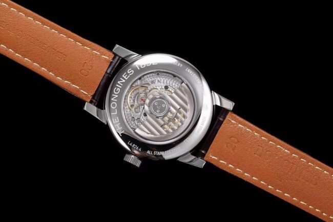 top-tier replica watch Longines classic retro series 1832 white steel white bottom mechanical men's watch movement picture