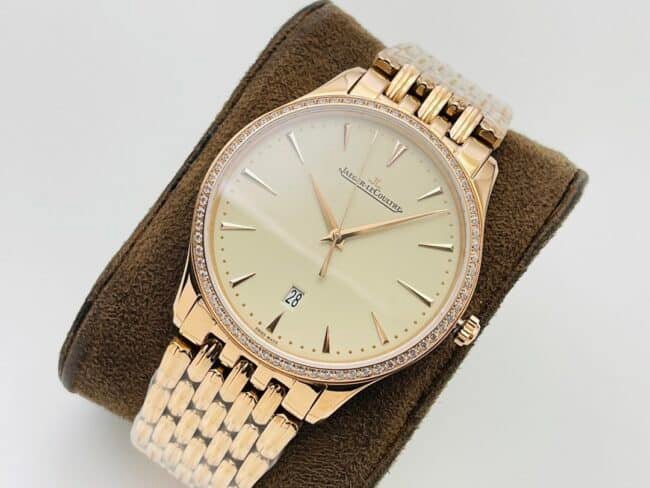 top-tier replica watch Jaeger-LeCoultre 18k gold men's watch ultra-thin master series front view