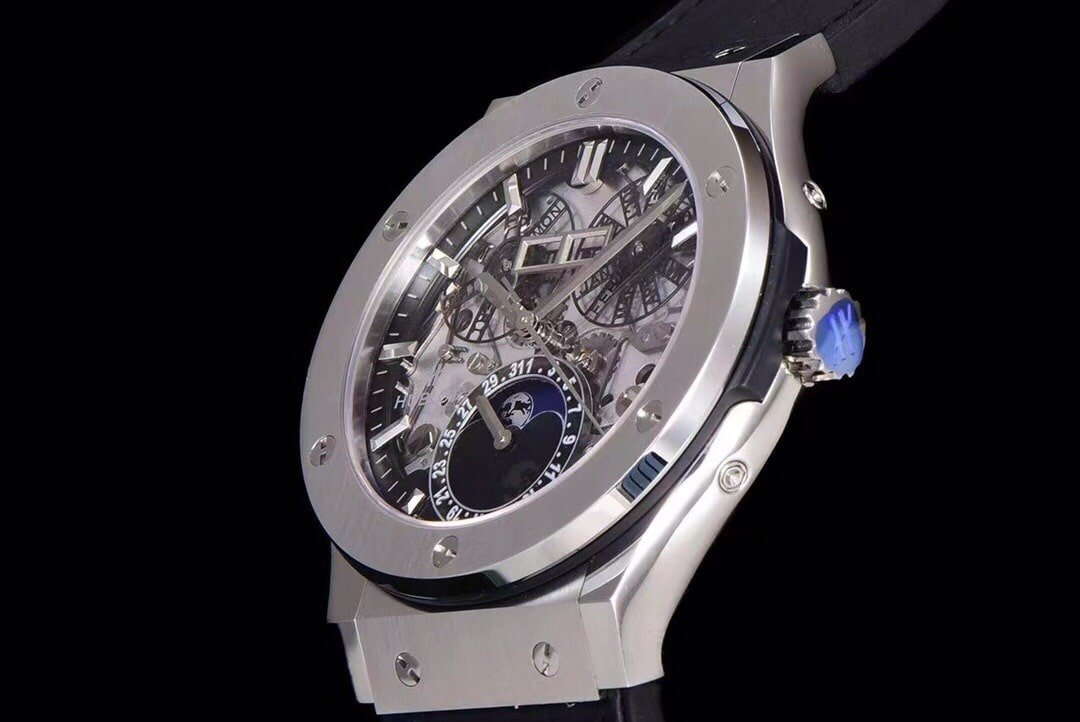Hublot watch men's classic fusion 1:1 super clone watch hollow plate leather strap model 547.NX.0170.LRside live photo