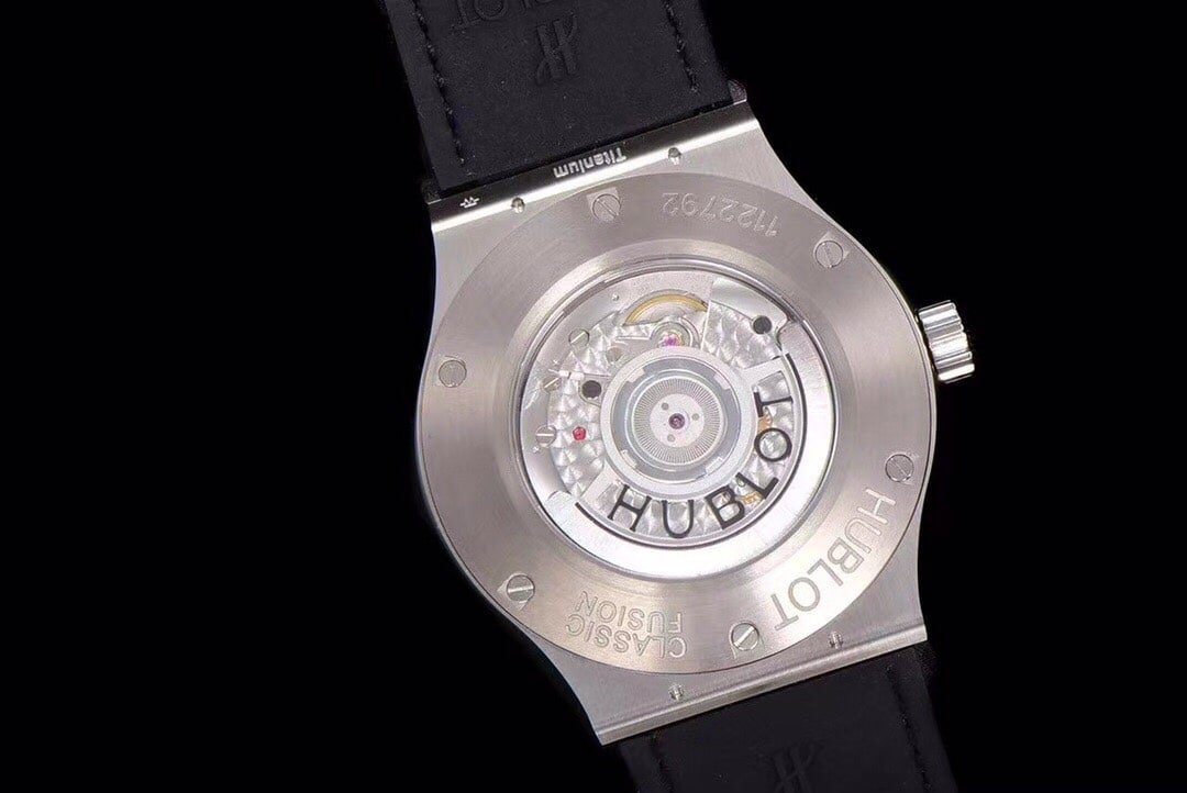 Hublot watch men's classic fusion 1:1 super clone watch hollow disc leather strap model 547.NX.0170.LRcaseback live photo