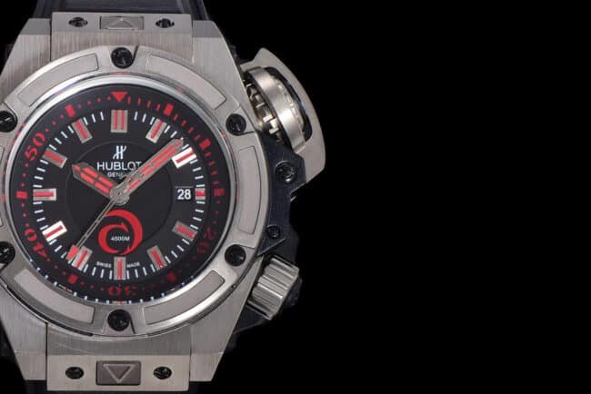High-end replica watch, Hublot King Power titanium with luminous dial, 1400 automatic mechanical movement, men's watch, detailed pictures