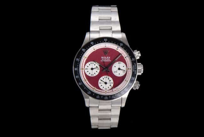 top-tier replica watch Rolex retro series red plate men's watch manual chronographmovement front view