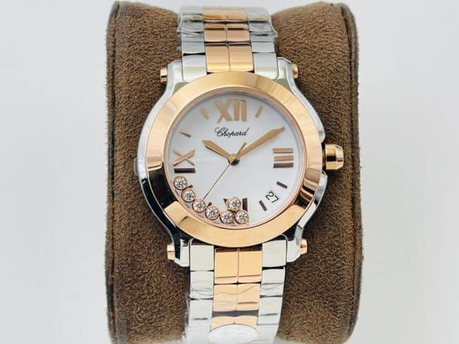 Chopard Happy Diamonds YF Factory 278488 Super Clone Damenuhr mit weißem Zifferblatt, 36 mm Roségoldstahl und originalem Quarzwerk — detailed review and buying guide | Watch Replica Expert