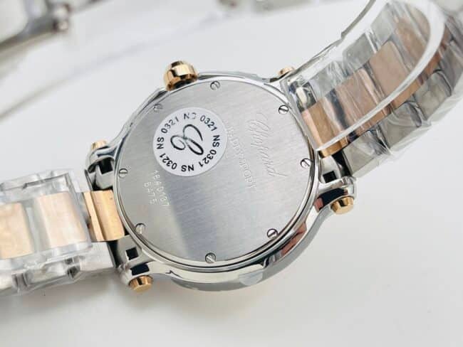 YF factory top-tier replica watch ChopardHAPYDIAMONDS series ladies indirect rose golddial with diamond watch movement picture