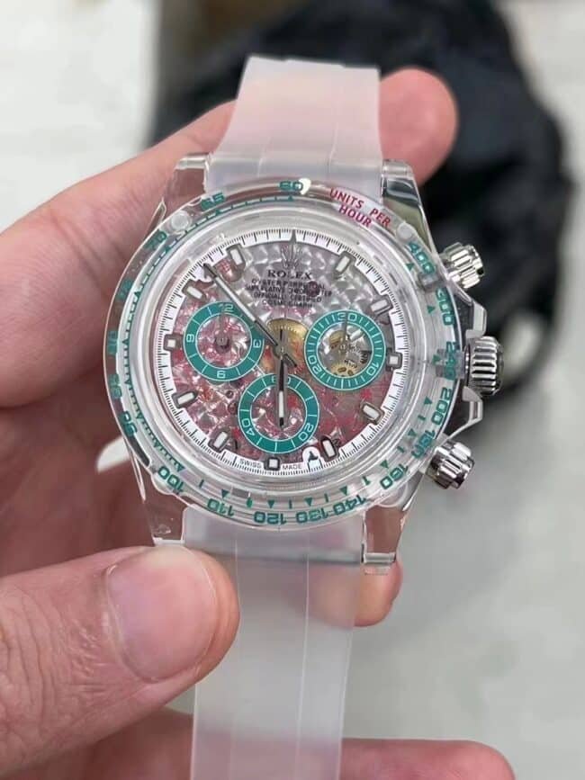 Top Replica Rolex Daytona Customized AET 4130 Caliber Sapphire Crystal Case Men's Mechanical Watch Front View